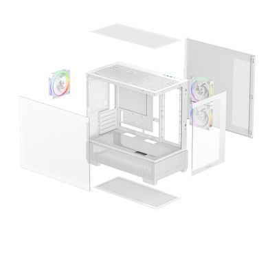 Корпус DeepCool CG380 3F White без БЖ (R-CG380-WHAGM3-G) [618115]