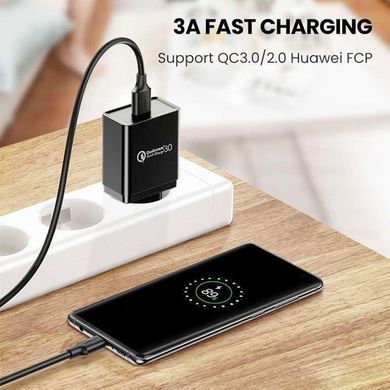 Кабель USB 3.0 AM-Type-C M, 2 м, 60W Nickel Plating Aluminum Braid Чорний, US184 UGREEN (20884) [404052]