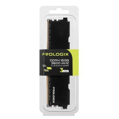 Модуль пам`ятi DDR4 16GB/3600 Prologix Black (PRO16GB3600B4) [608072]