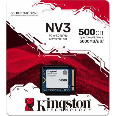 Накопичувач SSD 500GB Kingston NV3 M.2 2230 PCIe Gen4.0 x4 NVMe 3D NAND (SNV3SM3/500G) [611929]