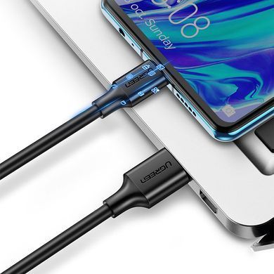 Кабель USB 3.0 AM-Type-C M, 2 м, 60W Nickel Plating Aluminum Braid Чорний, US184 UGREEN (20884) [404052]