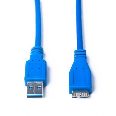 Кабель Prologix для зовнішніх жорстких дисків USB-A 3.0 для USB Micro-B 0,5 м, 5 Гбіт/с, синій (PR-USB-P-12-30-05m) [603900]