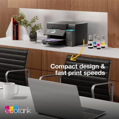 БФП ink color A4 Epson EcoTank L6370 35_23 ppm DADF Duplex USB Ethernet Wi-Fi 4 inks Black Pigment (C11CL43405) [114208]