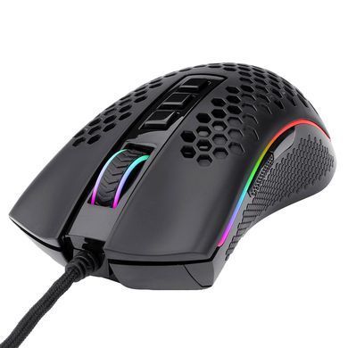 Мишка Redragon Storm M808 RGB Optical, ігрова, 12400dpi., 7кн., Ultralight чорна (77854) [401215]