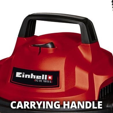 Пилосос професійний Einhell TC-VC 1815 S, 1250Вт, 180мБар, 15л, 4.6кг (2342390) [15601]