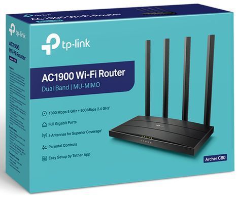 Бездротовий маршрутизатор TP-Link AC1900 AC1900 (Archer C80) [200899]