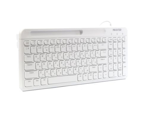 Клавiатура Maxxter White (KB-01W-UA) [606089]