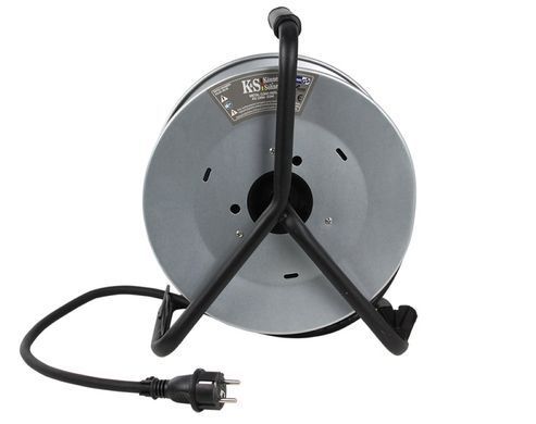 Подовжувач мережевий Konner&Sohnen KS CRM-30M, 30м, 4xТипF, 16A, на котушці, чорний (KSCRM-30M) [112356]