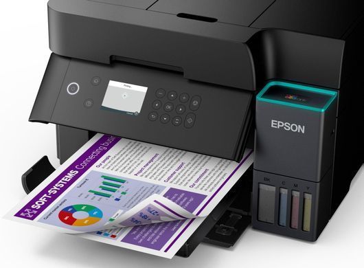 БФП ink color A4 Epson EcoTank L6370 35_23 ppm DADF Duplex USB Ethernet Wi-Fi 4 inks Black Pigment (C11CL43405) [114208]