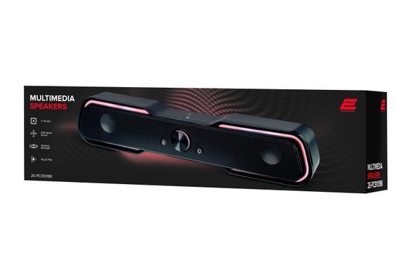 Акустична система (саундбар) 2E PCS101 RGB, 2.0, USB, Black (2E-PCS101BK) [113280]