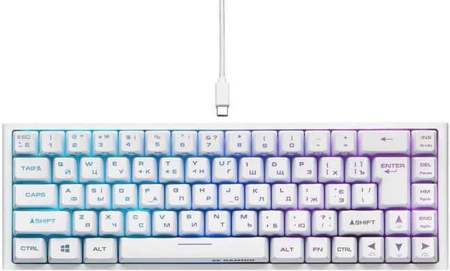 Клавіатура бездротова 2E Gaming KG360UWT RGB White (2E-KG360UWT) [611540]