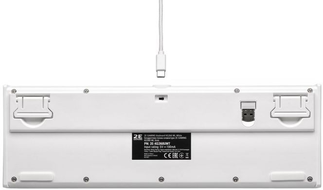 Клавіатура бездротова 2E Gaming KG360UWT RGB White (2E-KG360UWT) [611540]