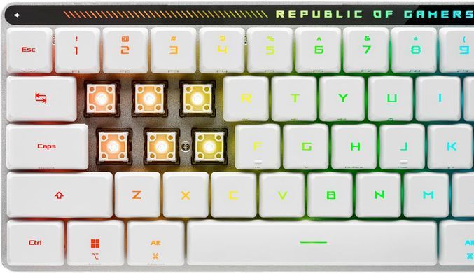 Клавіатура бездротова Asus ROG Falchion RGB WL BT White (90MP03EC-BKMA10) [616057]
