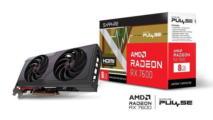 Відеокарта SAPPHIRE Radeon RX 7600 8GB GDDR6 Pulse Gaming (11324-01-20G) [112634]