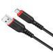 Кабель HOCO X59 USB to Micro 2.4A, 1m, nylon, TPE connectors, Black (6931474744890) [804388], фото 1