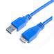 Кабель Prologix для зовнішніх жорстких дисків USB-A 3.0 для USB Micro-B 0,5 м, 5 Гбіт/с, синій (PR-USB-P-12-30-05m) [603900], фото 1