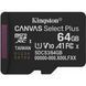 Карта пам`яті MicroSDXC 64GB UHS-I Class 10 Kingston Canvas Select Plus R100MB/s (SDCS3/64GBSP) [613217], фото 1