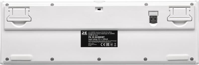 Клавіатура бездротова 2E Gaming KG360UWT RGB White (2E-KG360UWT) [611540]
