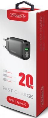 Мережевий зарядний пристрій Intaleo TCGQPD220 (2USBx3A) Black (1283126509995) [603089]