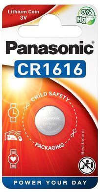 Батарейка Panasonic літієва CR1616 блістер, 1 шт. (CR-1616EL/1B) [113382]