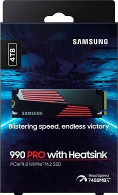 Накопичувач SSD Samsung M.2 4TB PCIe 4.0 990PRO + радіатор (MZ-V9P4T0CW) [109327]