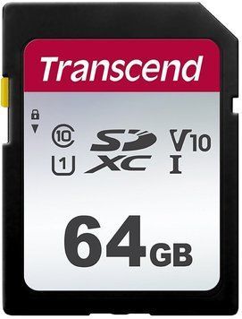 Карта пам'яті Transcend SD 64GB C10 UHS-I R100/W20MB/s (TS64GSDC300S) [109447]
