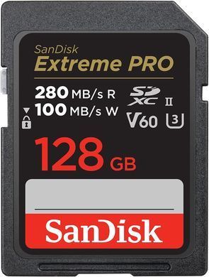 Карта пам'яті SanDisk SD 128GB C10 UHS-II U3 R280/W100MB/s Extreme Pro V60 (SDSDXEP-128G-GN4IN) [108939]