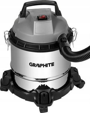 Пилосос професійний GRAPHITE 800Вт 12кПа контейнер 12л колеса (59G613) [105707]