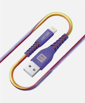 Кабель Luxe Cube Kevlar USB - Lightning (M/M), 1.2 м, райдужний (8886668686341) [603782]