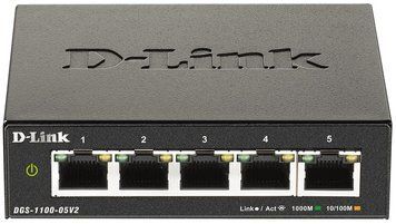 Комутатор D-Link 5xGE Easy Smart (DGS-1100-05V2) [105036]