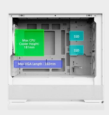 Корпус Zalman P30 Air без БЖ, 1xUSB3.0, 1xUSBType-C, 3x140мм ARGB, VGA 392мм, LCS ready, TG Side Panel, mATX, білий (P30AIRWHITE) [109559]