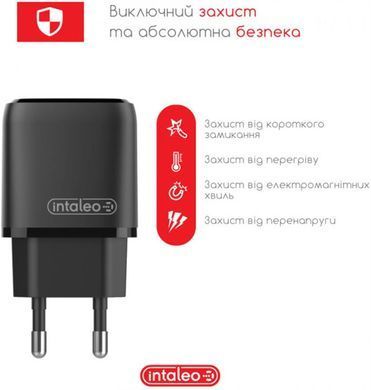 Мережевий зарядний пристрій Intaleo TCGQPD220 (2USBx3A) Black (1283126509995) [603089]