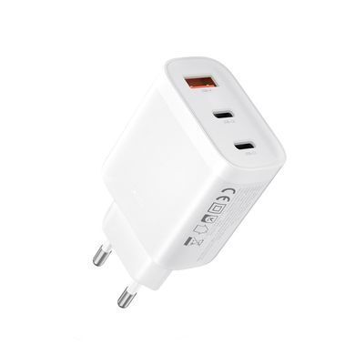 Мережевий зарядний пристрій XO L117 (2USB-С, 1USB, 3А) PD, QC 3.0 White (L117.white) [603306]