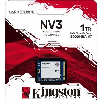 Накопичувач SSD 1TB Kingston NV3 M.2 2230 PCIe Gen4.0 x4 NVMe 3D NAND (SNV3SM3/1T0) [611930]