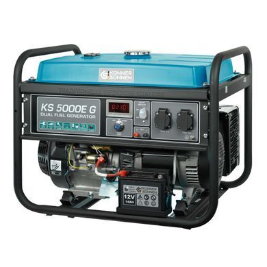 Генератор газобензиновий Konner&Sohnen KS 5000E G, 230В, 4.5кВт, електростартер, 77.0кг (KS5000EG) [105949]