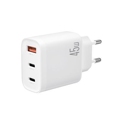 Мережевий зарядний пристрій XO L117 (2USB-С, 1USB, 3А) PD, QC 3.0 White (L117.white) [603306]
