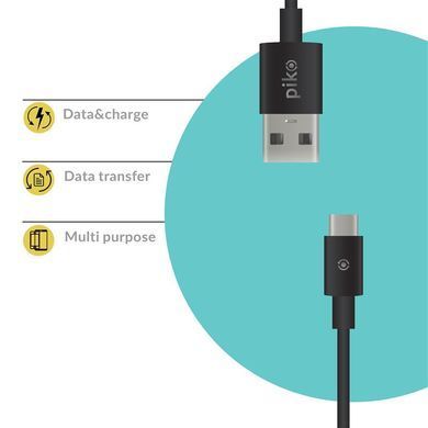 Кабель Piko CB-UT11 USB - USB Type-C (M/M), 1.2 м, Black (1283126489174) [603728]