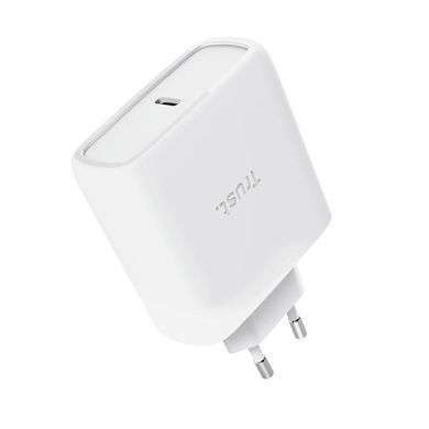 Зарядний пристрій мережевий Trust Maxo 65Вт, GaN, USB-C PD/PPS, білий (25524_TRUST) [111090]
