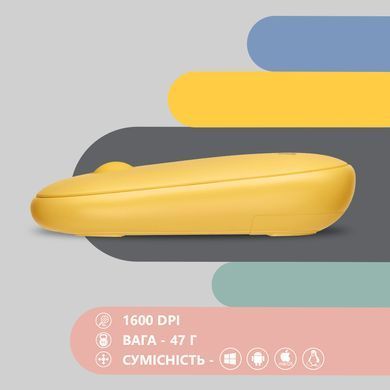 Миша 2E MF300 Silent, WL/BT, жовтий (2E-MF300WYW) [104017]