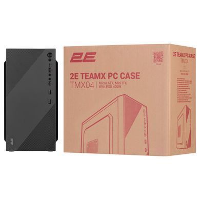 Корпус 2E TeamX TMX04 з БЖ 2E ATX400W, 2xUSB2.0, 1x80мм, VGA 220мм, mATX, чорний (2E-TMX04) [111326]