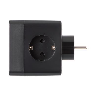 Адаптер мережевий 2E 3xТипF, 16A, 2xUSB-A, 1x USB-C фільтр, чорний (2E-AD431BK) [111826]