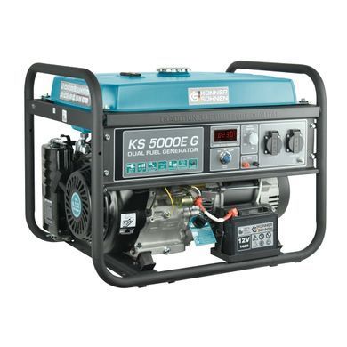 Генератор газобензиновий Konner&Sohnen KS 5000E G, 230В, 4.5кВт, електростартер, 77.0кг (KS5000EG) [105949]