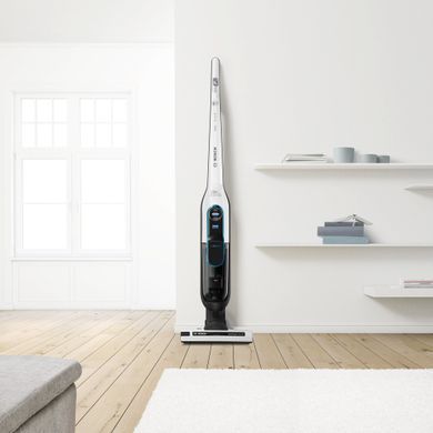 Пилосос Bosch безпровідний, конт пил -0.9л, автон. робота до 60хв, вага-3.3кг, НЕРА, білий (BCH86SIL1) [12354]