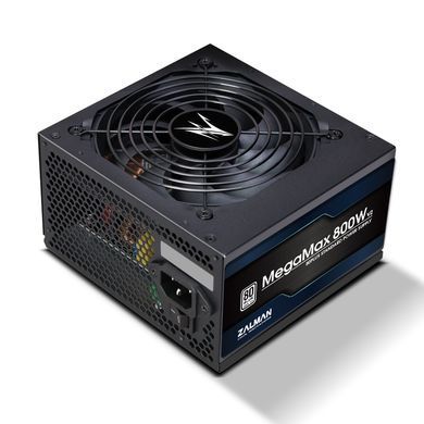 Блок живлення Zalman Megamax (800W), 83%, 80+ White, 120мм, 1xMB 24pin(20+4), 2xCPU (8pin+(4+4)pin) 4xMolex, 8xSATA, 4xPCIe 8pin(6+2) (ZM800-TXII) [109509]