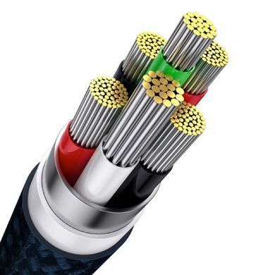 Кабель Baseus Flash Series Ⅱ One-for-three Fast Charging Data Cable USB to M+L+C 100W 1.2m Blue (CASS030003) [802631]