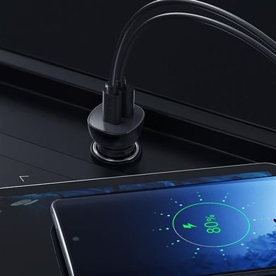 Автомобільний зарядний пристрій Choetech (1USB Type C; 1USB) 38W PD3.0 QC3.0 Black (TC0005) [603171]
