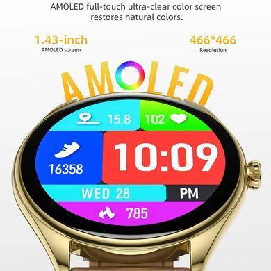 Смарт-годинник HOCO Y22 AMOLED 36mm. 200 mAh. IP67 Black (6942007628983) [803271]