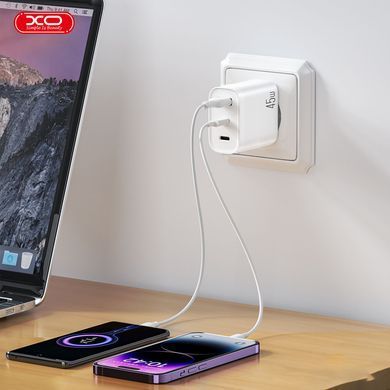 Мережевий зарядний пристрій XO L117 (2USB-С, 1USB, 3А) PD, QC 3.0 White (L117.white) [603306]