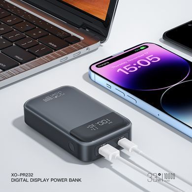 Портативний зарядний пристрій XO PR232 - 10000 mAh PD30W + PPS33W (Black) (PR232_Black) [201926]