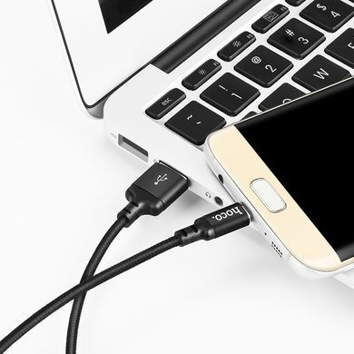Кабель HOCO X14 USB to Micro 2A, 2m, nylon, aluminum connectors, Black (6957531062905) [805472]